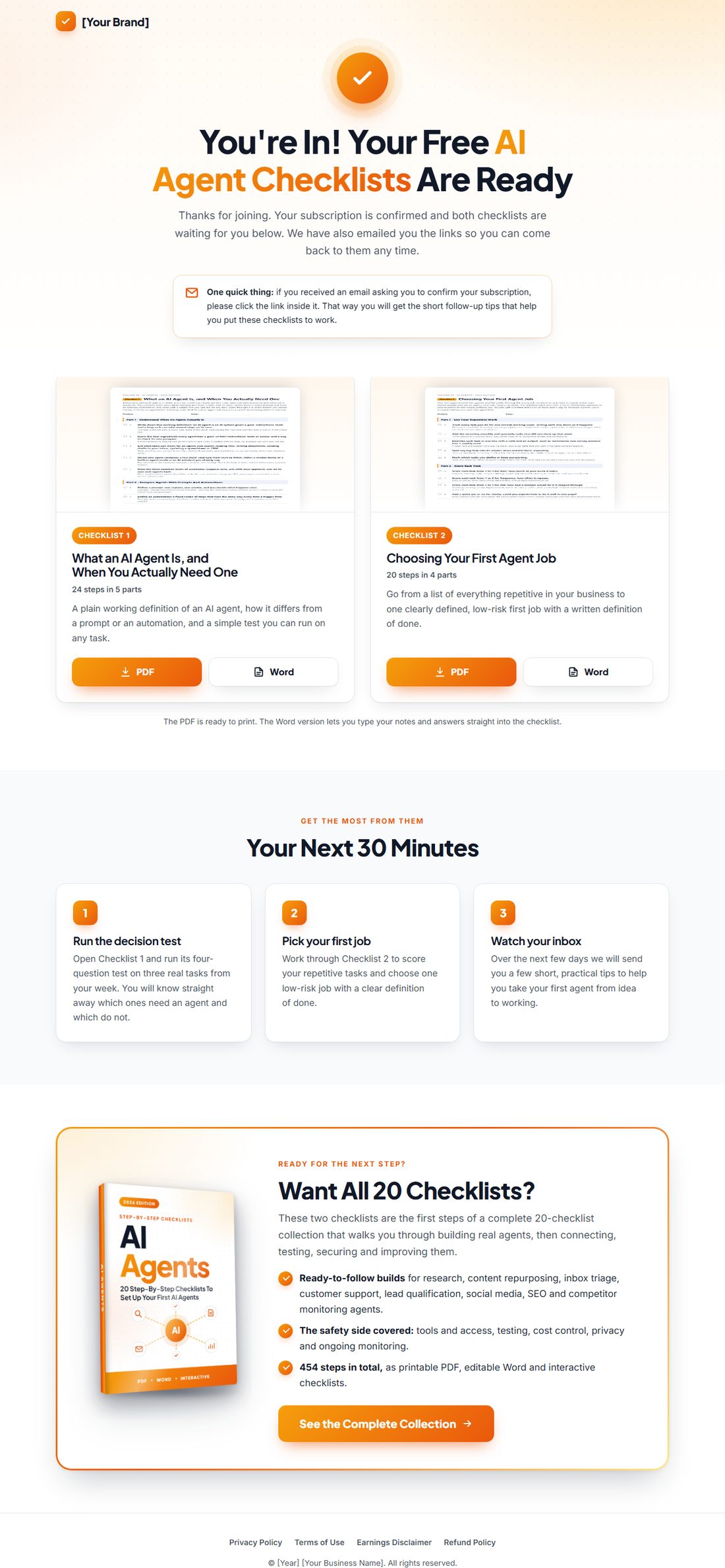 The download page on desktop