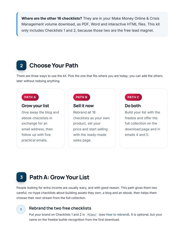 Quick Start Guide inside page