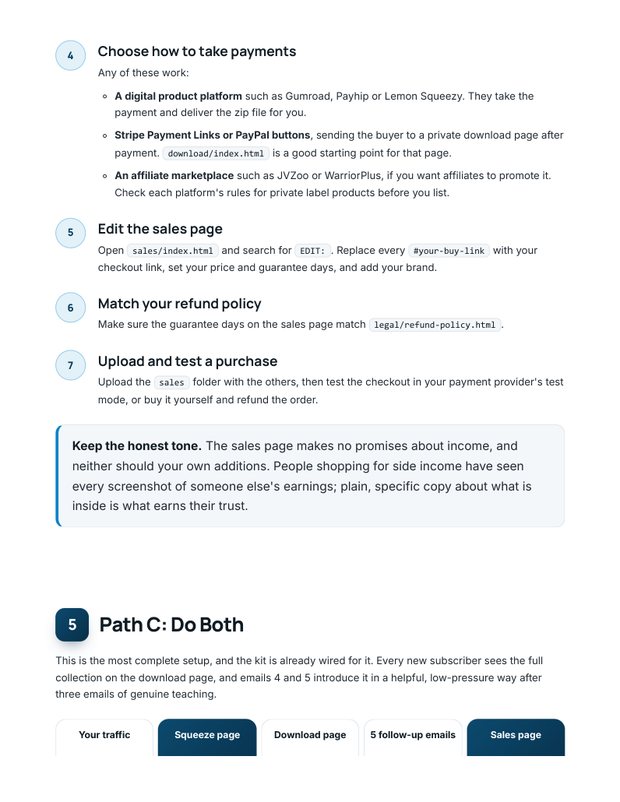 Quick Start Guide action plan page