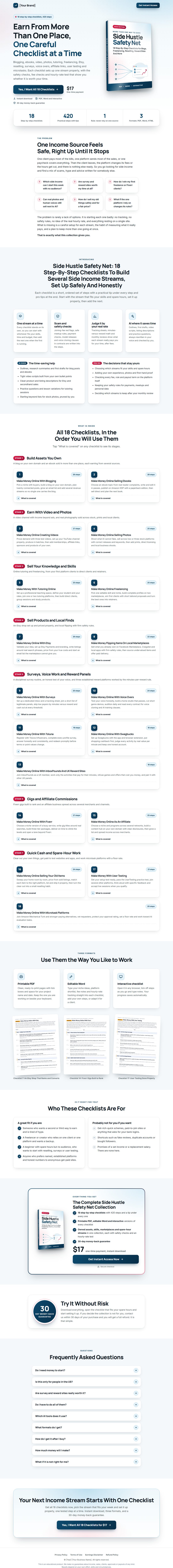 The Side Hustle Profit Kit mini sales page, ready for your name