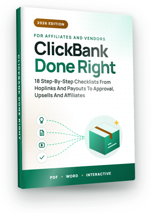 The ClickBank Done Right eCover included in the kit