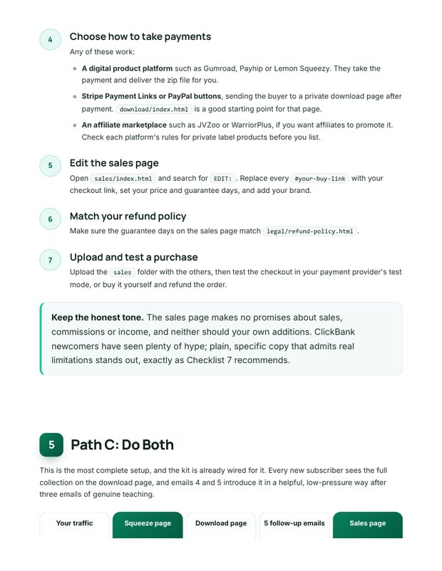 Quick Start Guide action plan page