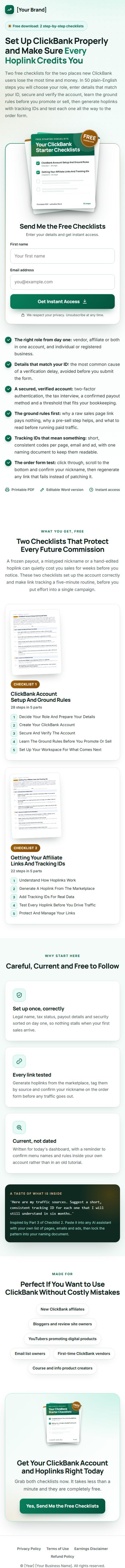 The ClickBank Profit Kit squeeze page on a phone