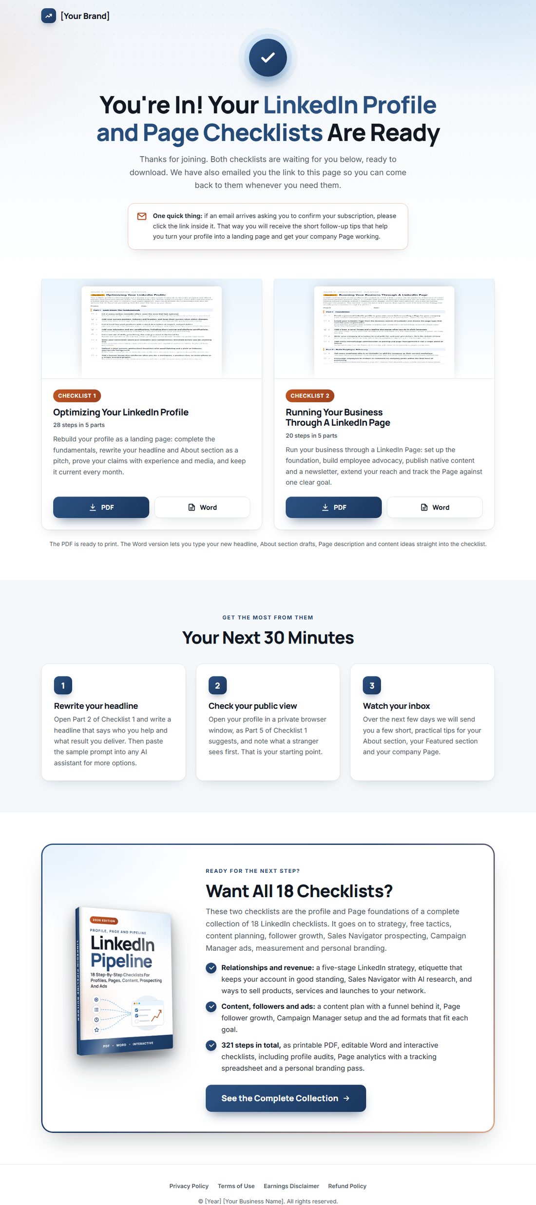 The download page on desktop