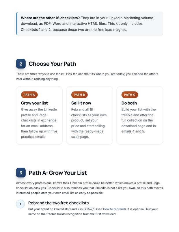 Quick Start Guide inside page