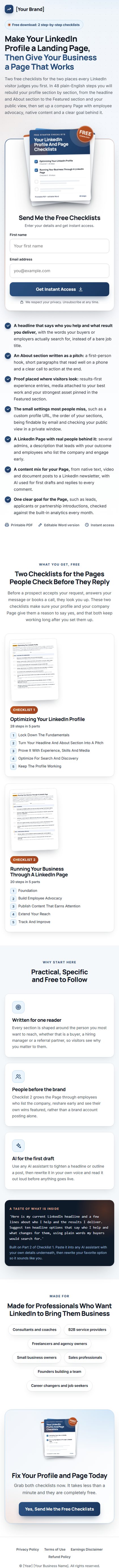The LinkedIn Pipeline Profit Kit squeeze page on a phone