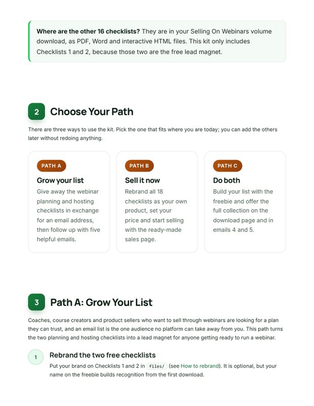 Quick Start Guide inside page