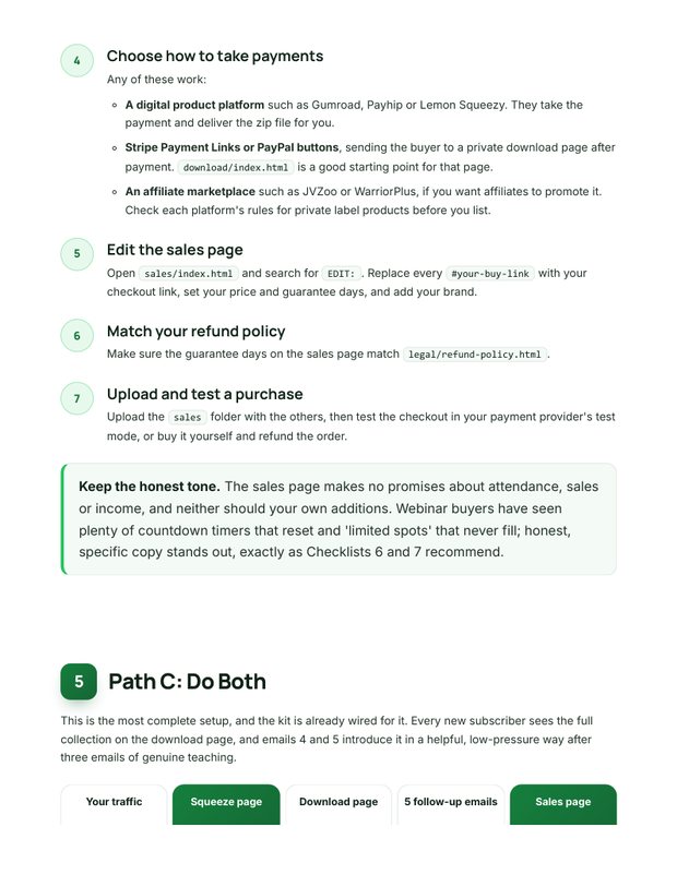 Quick Start Guide action plan page