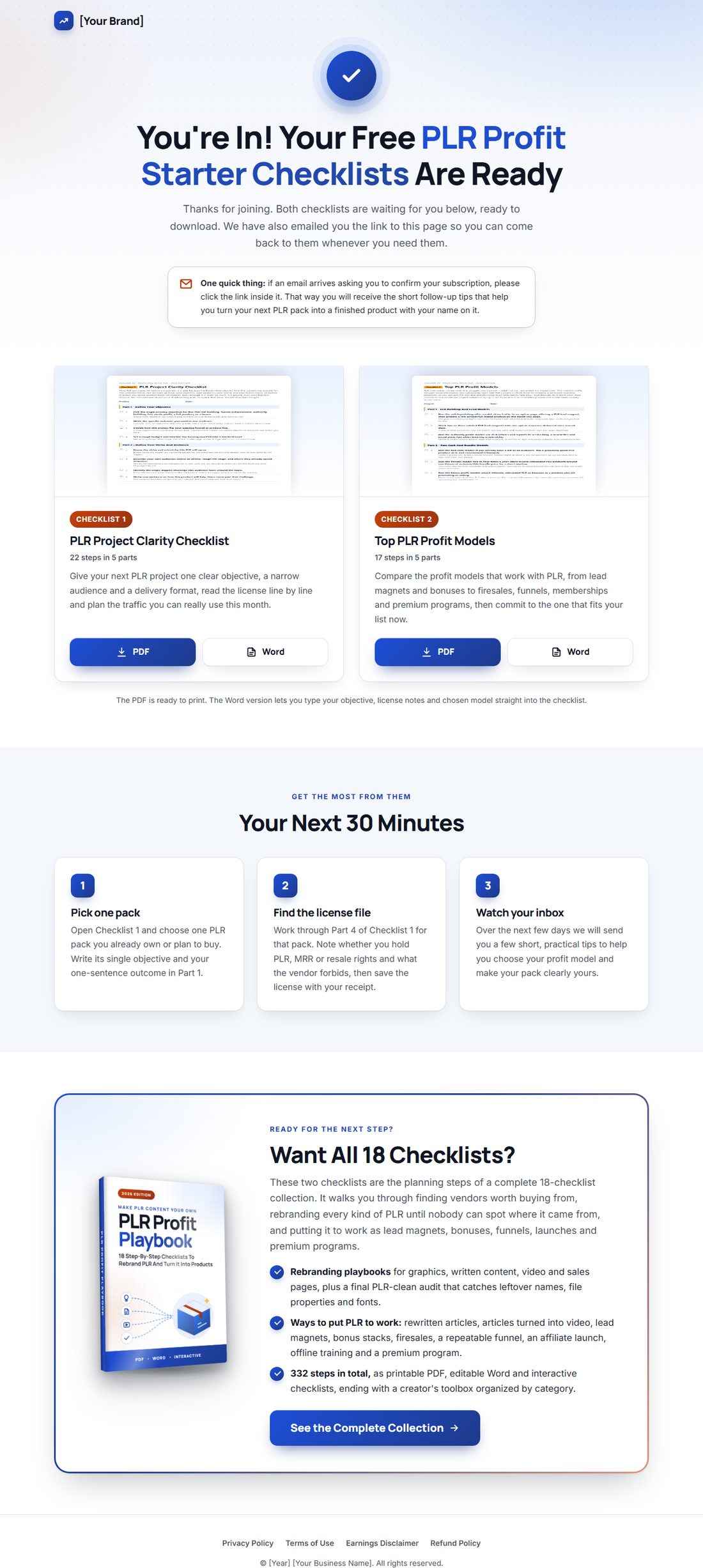 The download page on desktop
