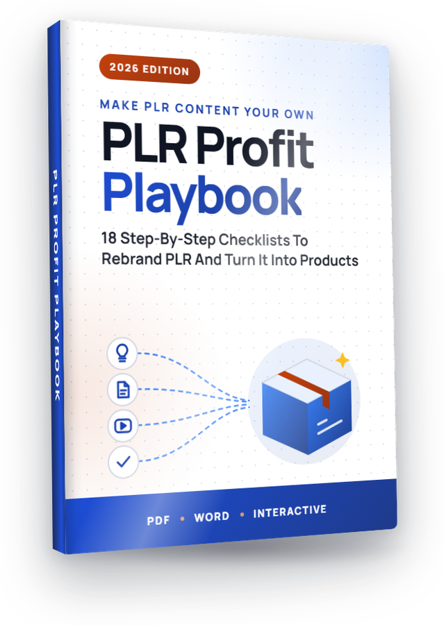 The PLR Profit Playbook eCover included in the kit