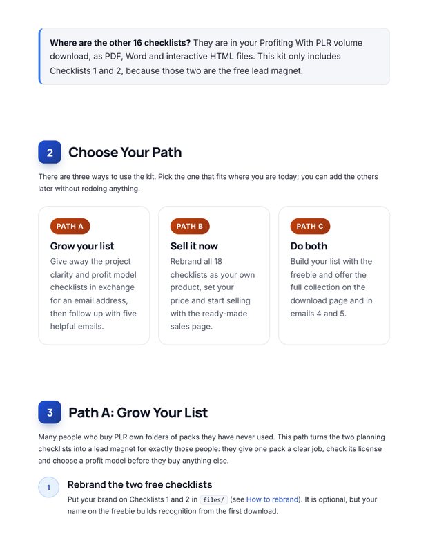 Quick Start Guide inside page