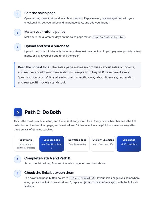 Quick Start Guide action plan page