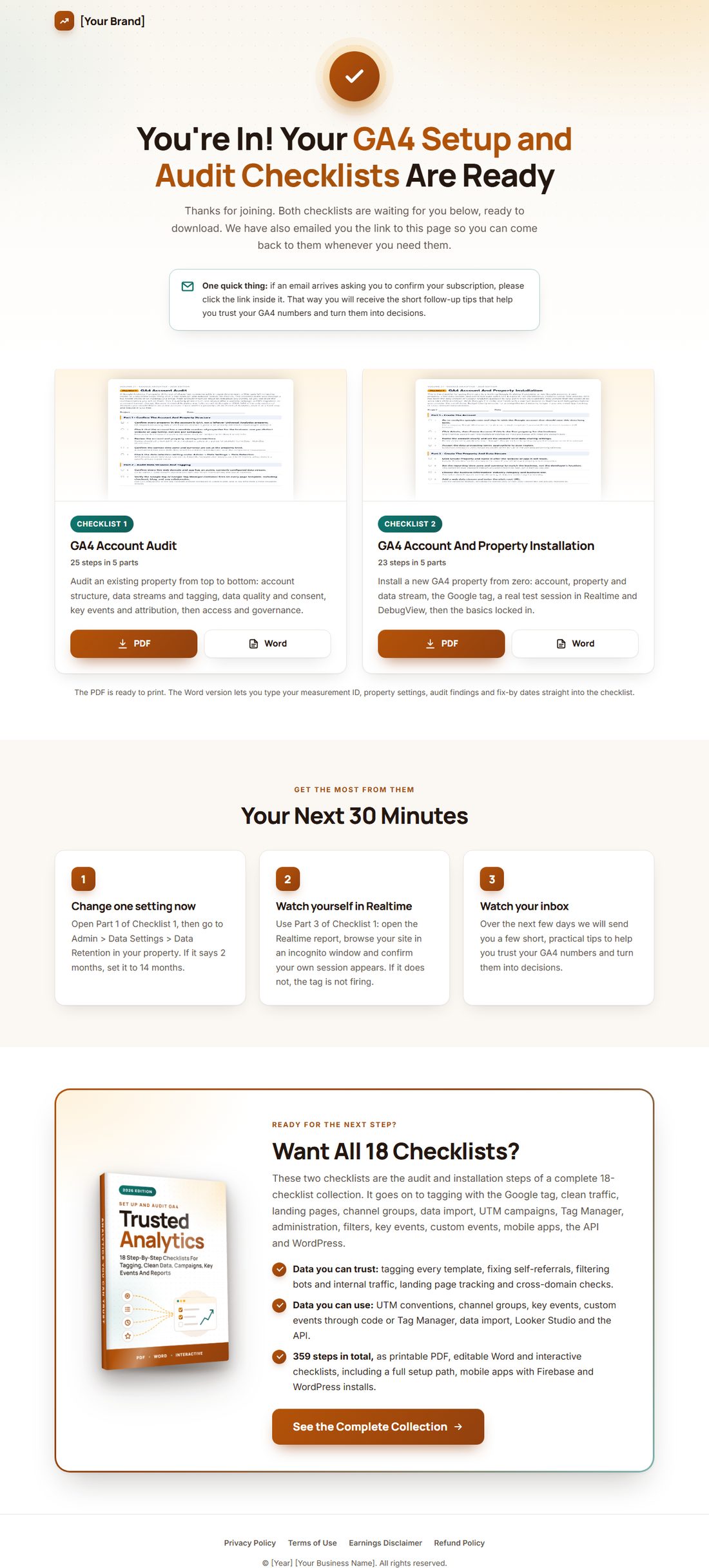 The download page on desktop