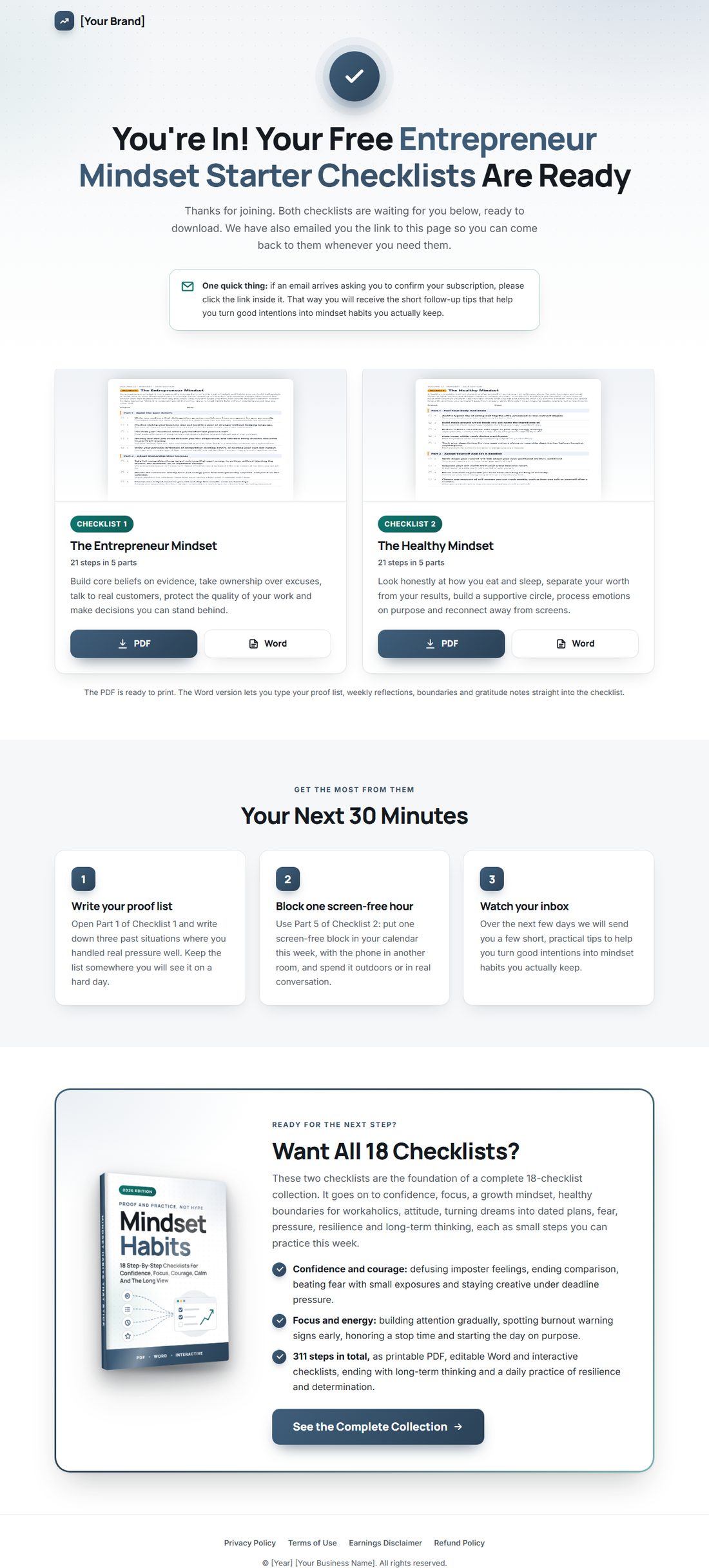 The download page on desktop