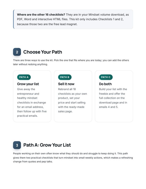 Quick Start Guide inside page