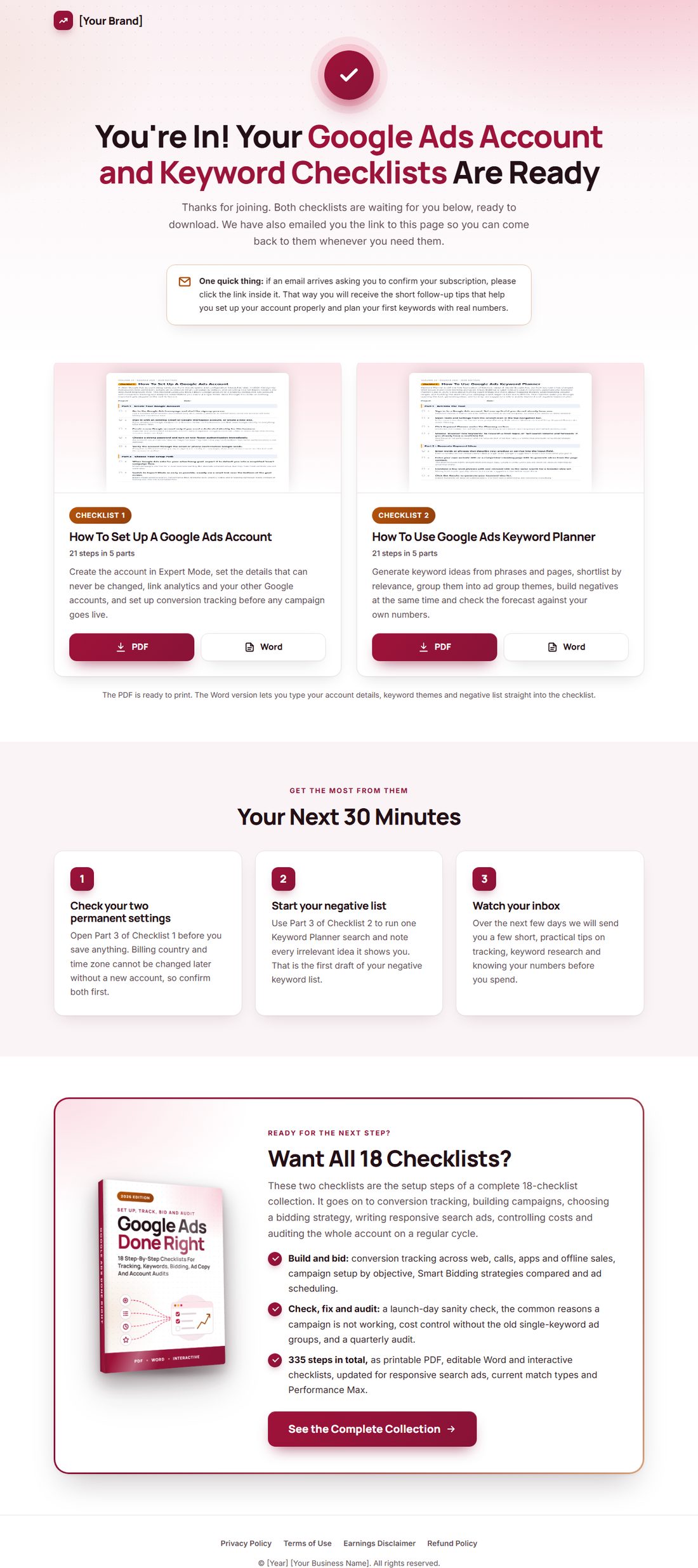 The download page on desktop