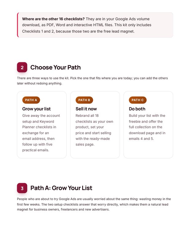 Quick Start Guide inside page