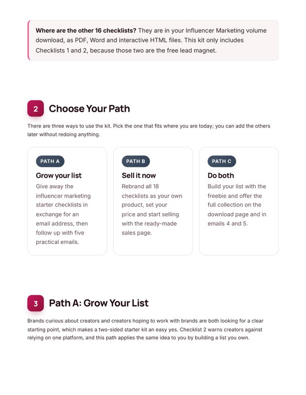 Quick Start Guide inside page