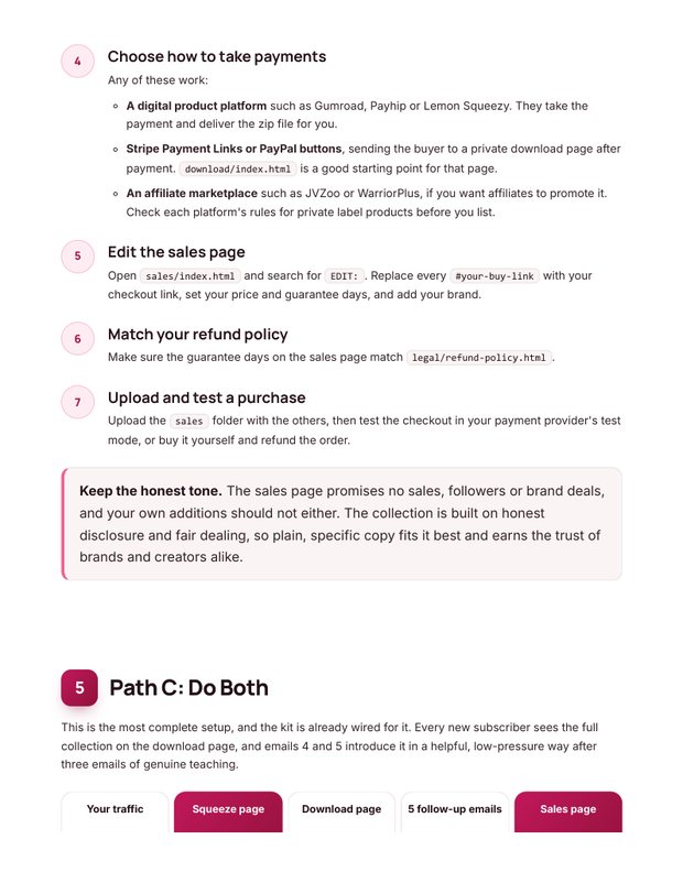 Quick Start Guide action plan page
