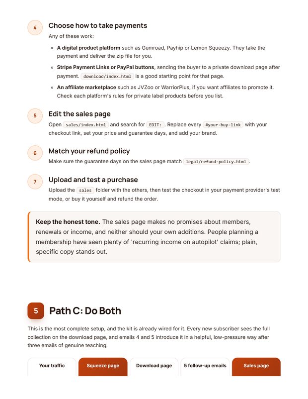 Quick Start Guide action plan page