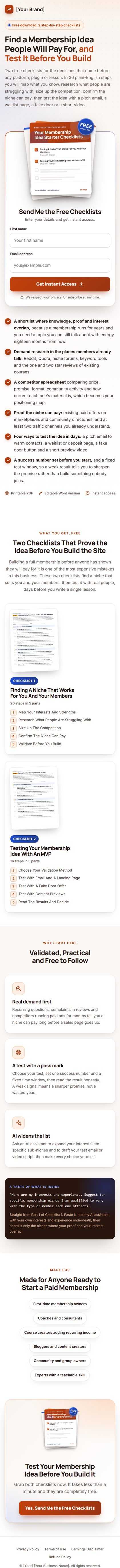 The Membership Launch Profit Kit squeeze page on a phone