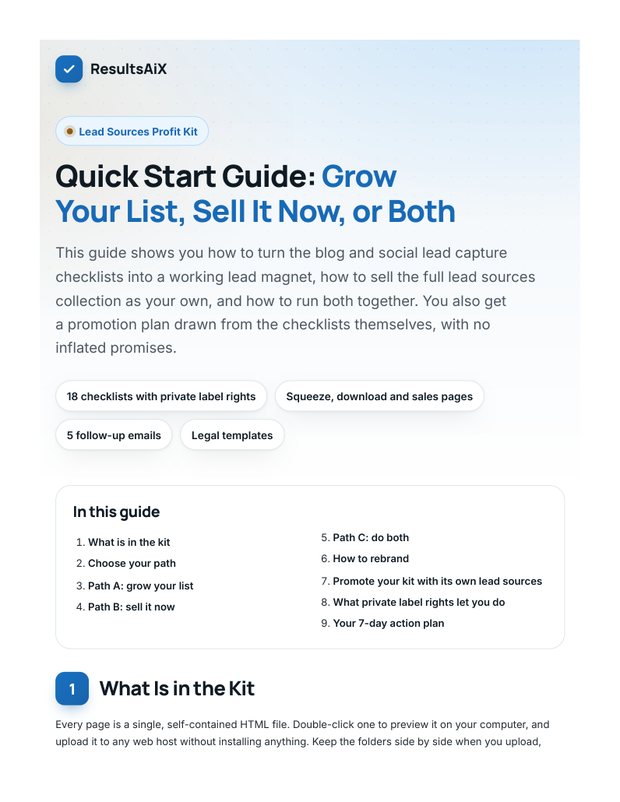Quick Start Guide cover page