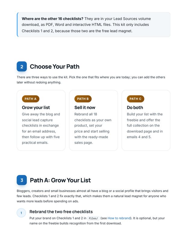 Quick Start Guide inside page