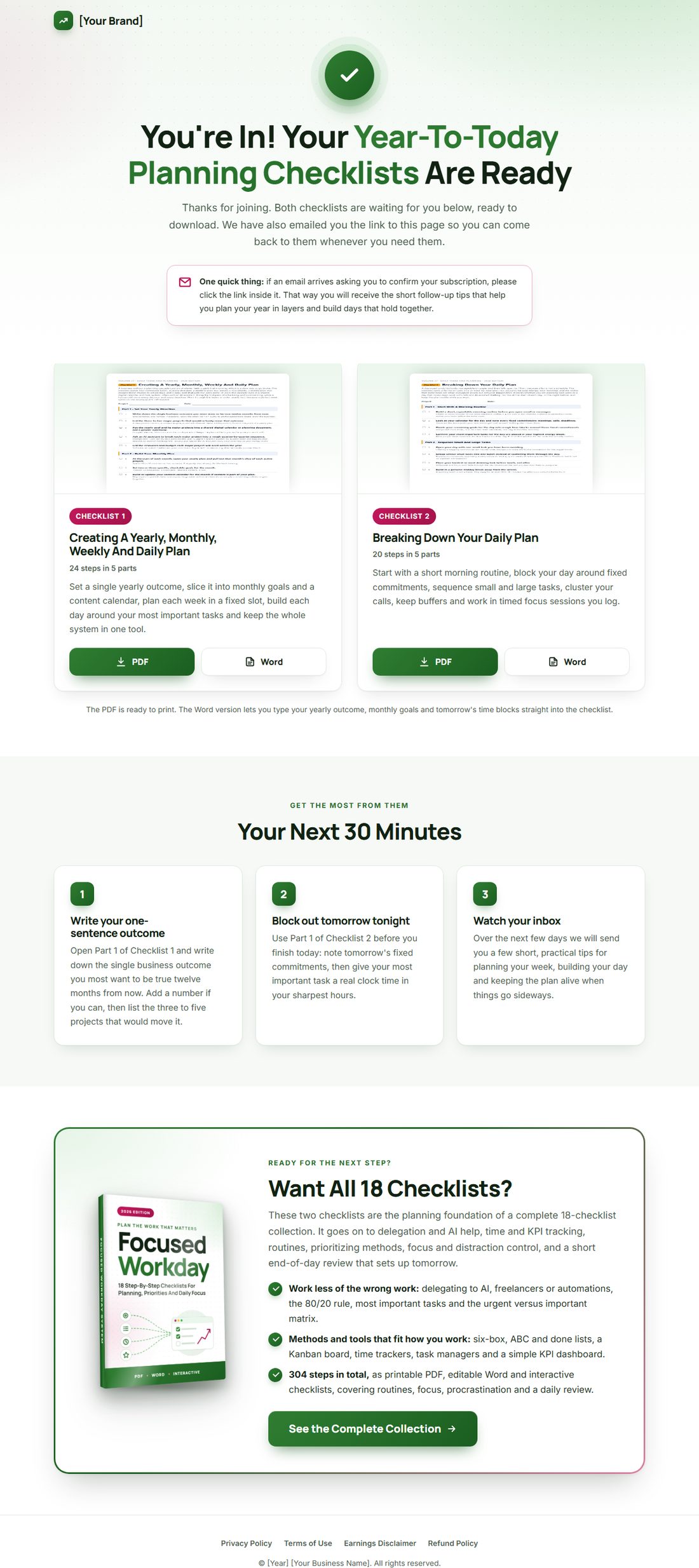 The download page on desktop