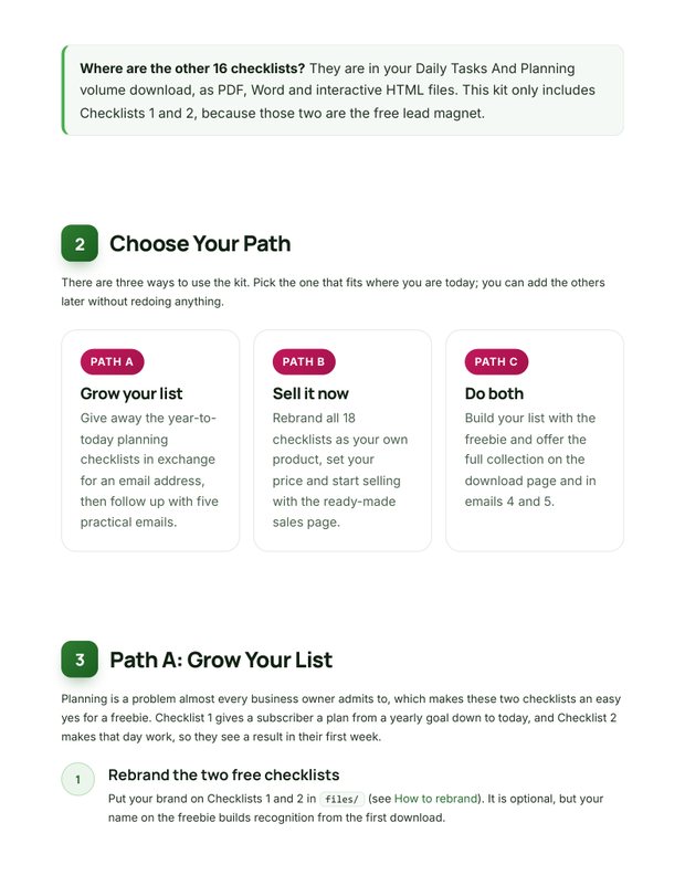 Quick Start Guide inside page
