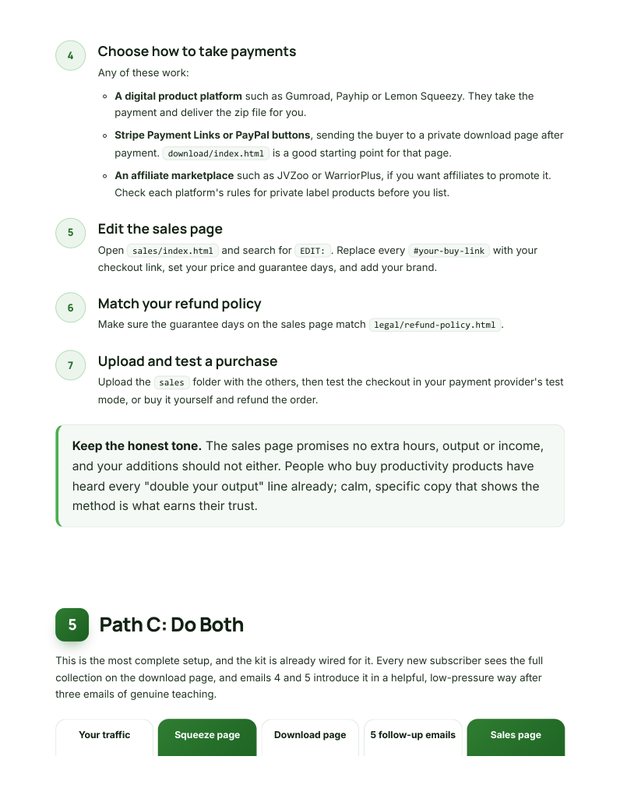 Quick Start Guide action plan page