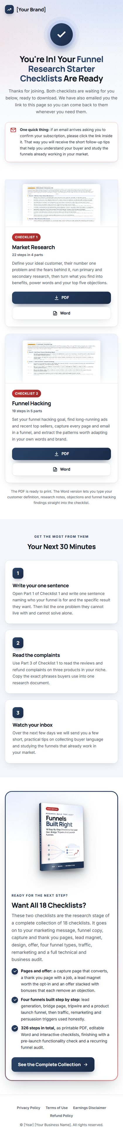 The download page on a phone