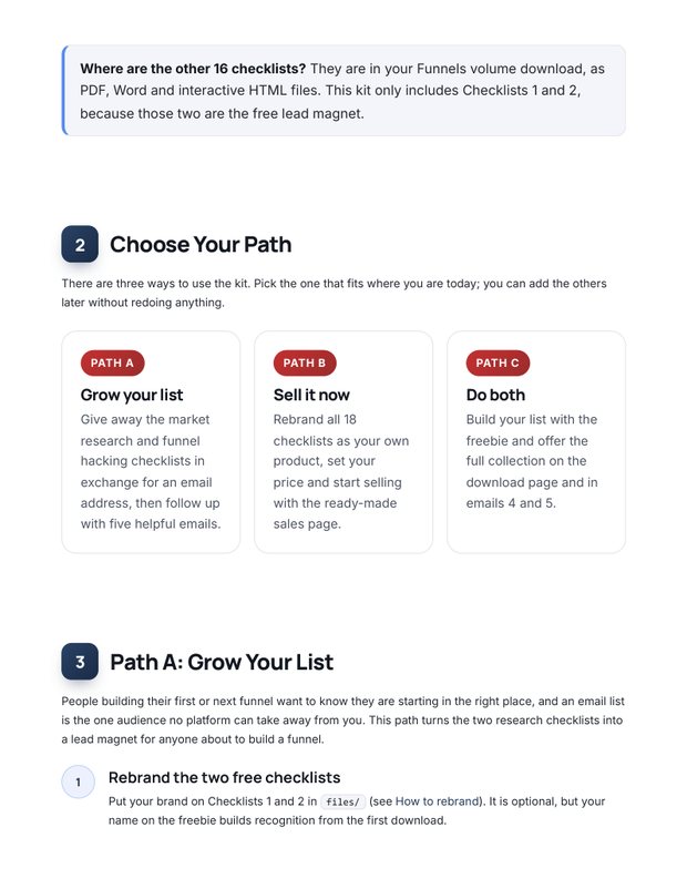 Quick Start Guide inside page