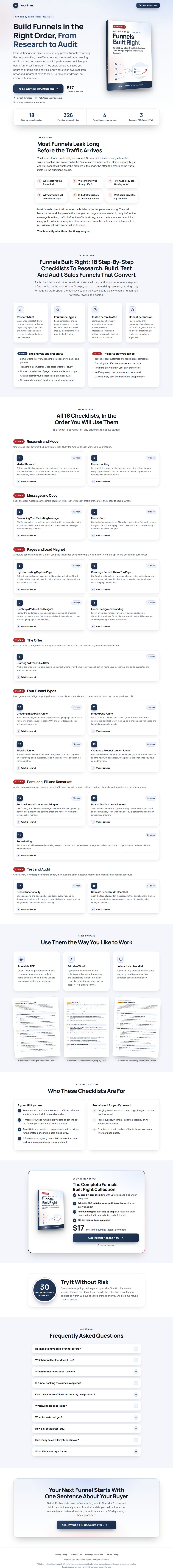 The Funnel Building Profit Kit mini sales page, ready for your name