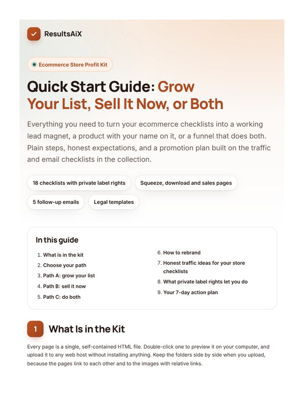 Quick Start Guide cover page
