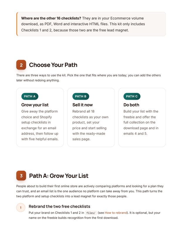 Quick Start Guide inside page