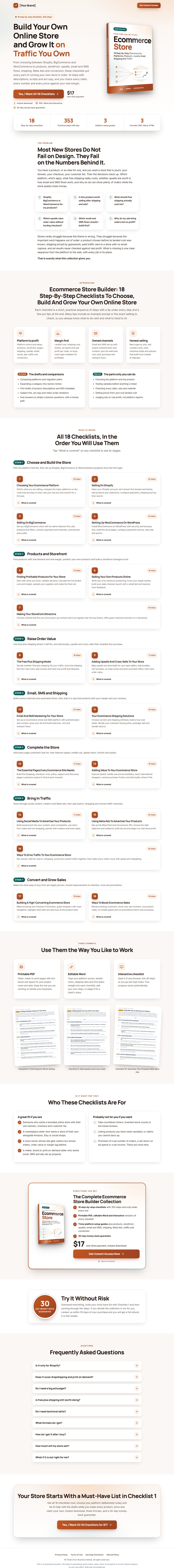 The Ecommerce Store Profit Kit mini sales page, ready for your name