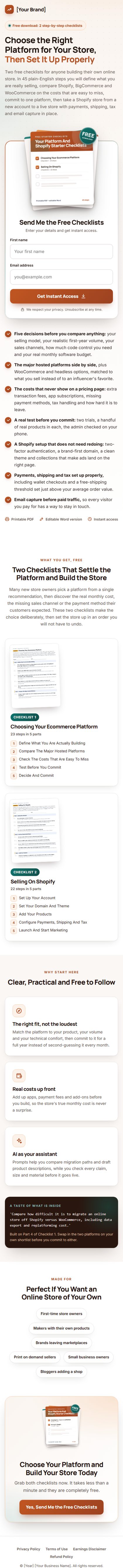 The Ecommerce Store Profit Kit squeeze page on a phone
