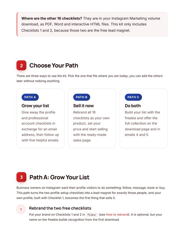 Quick Start Guide inside page