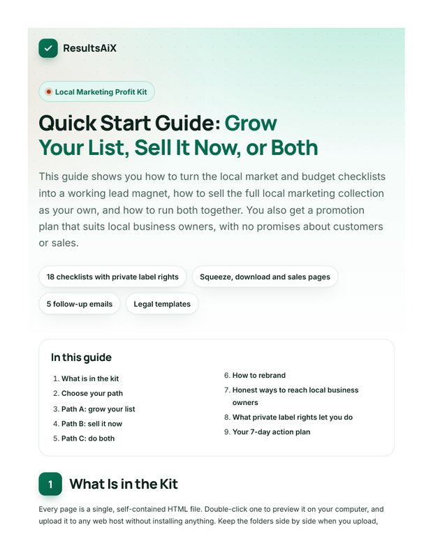 Quick Start Guide cover page