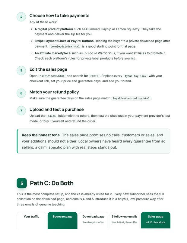 Quick Start Guide action plan page