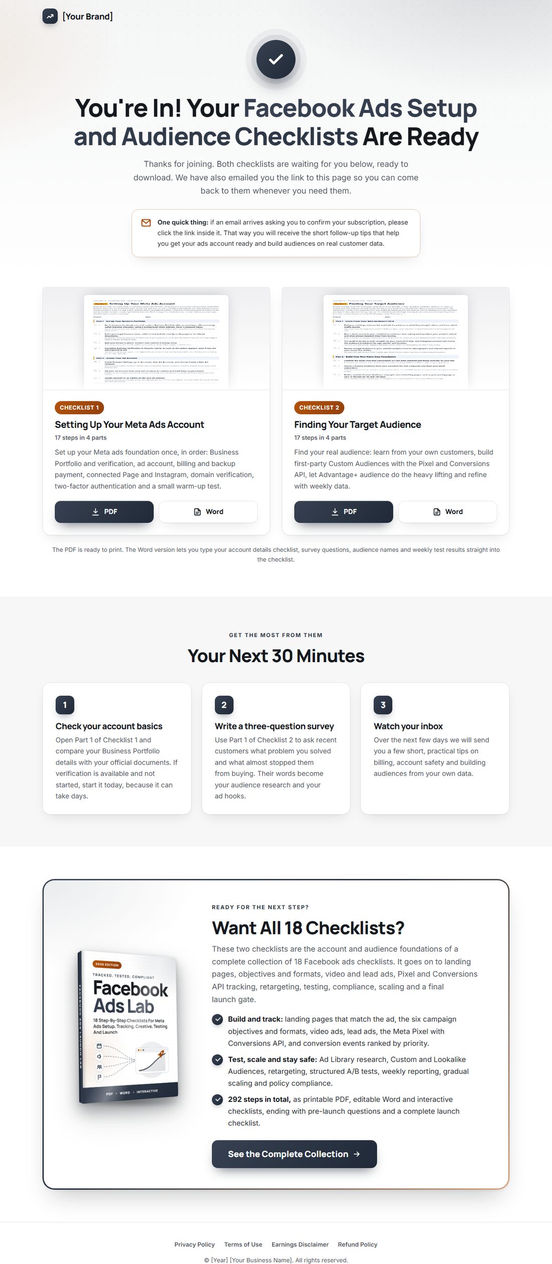 The download page on desktop
