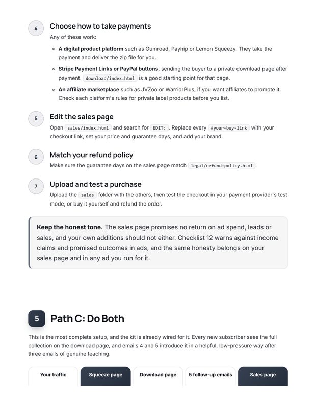 Quick Start Guide action plan page