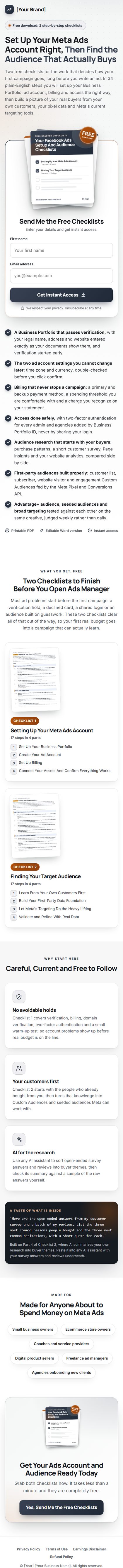 The Facebook Ads Profit Kit squeeze page on a phone