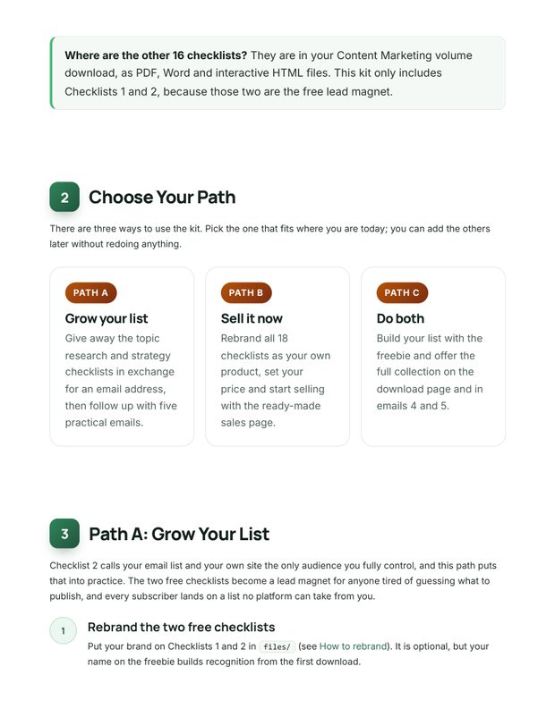 Quick Start Guide inside page