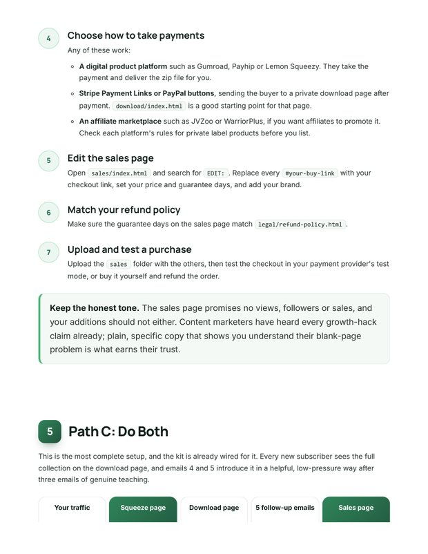 Quick Start Guide action plan page