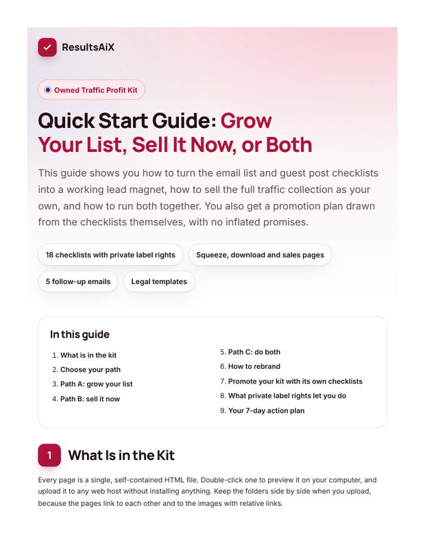 Quick Start Guide cover page