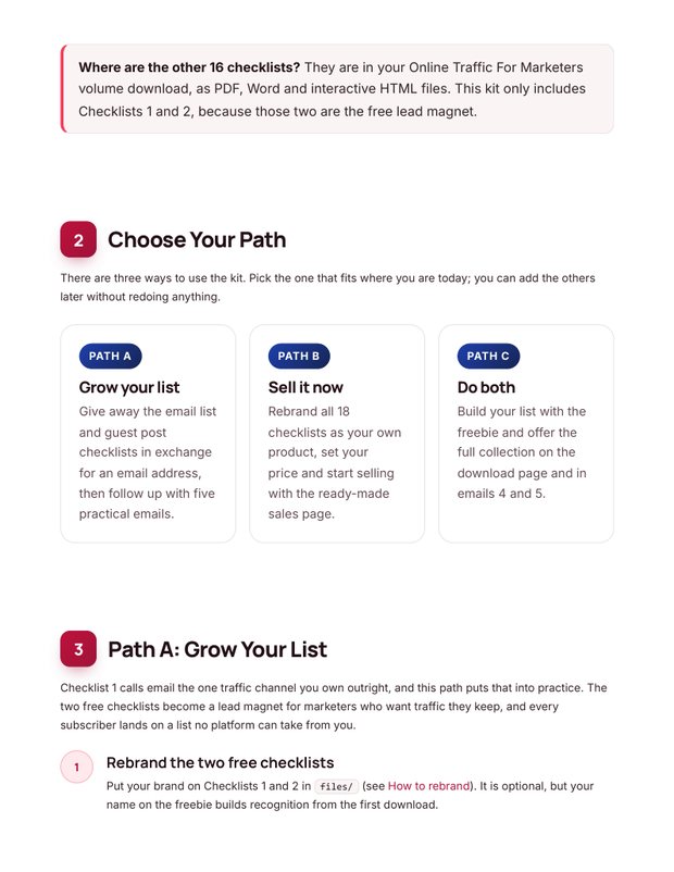 Quick Start Guide inside page