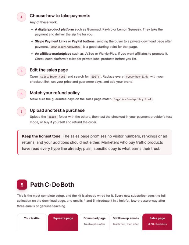 Quick Start Guide action plan page