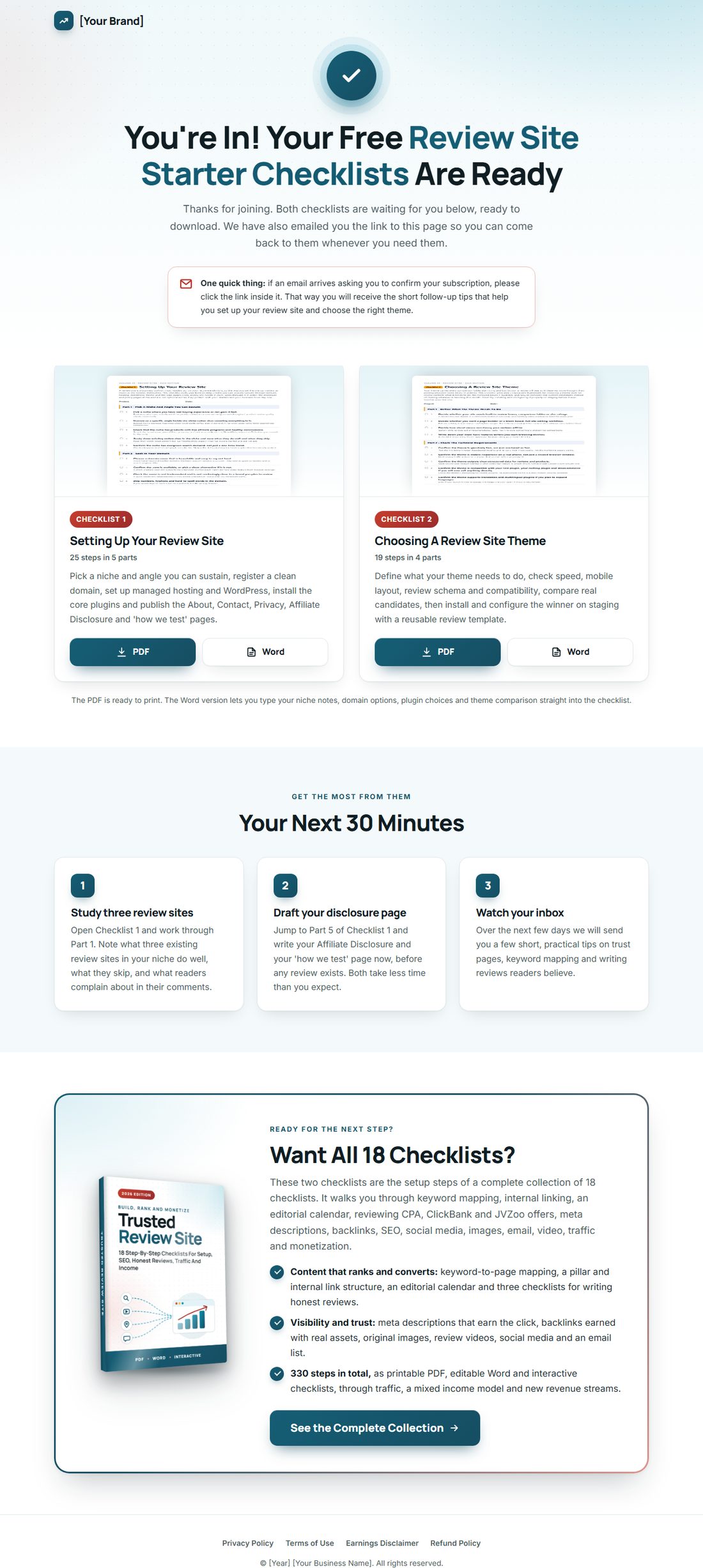 The download page on desktop