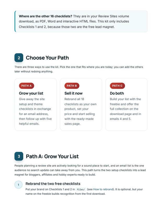 Quick Start Guide inside page